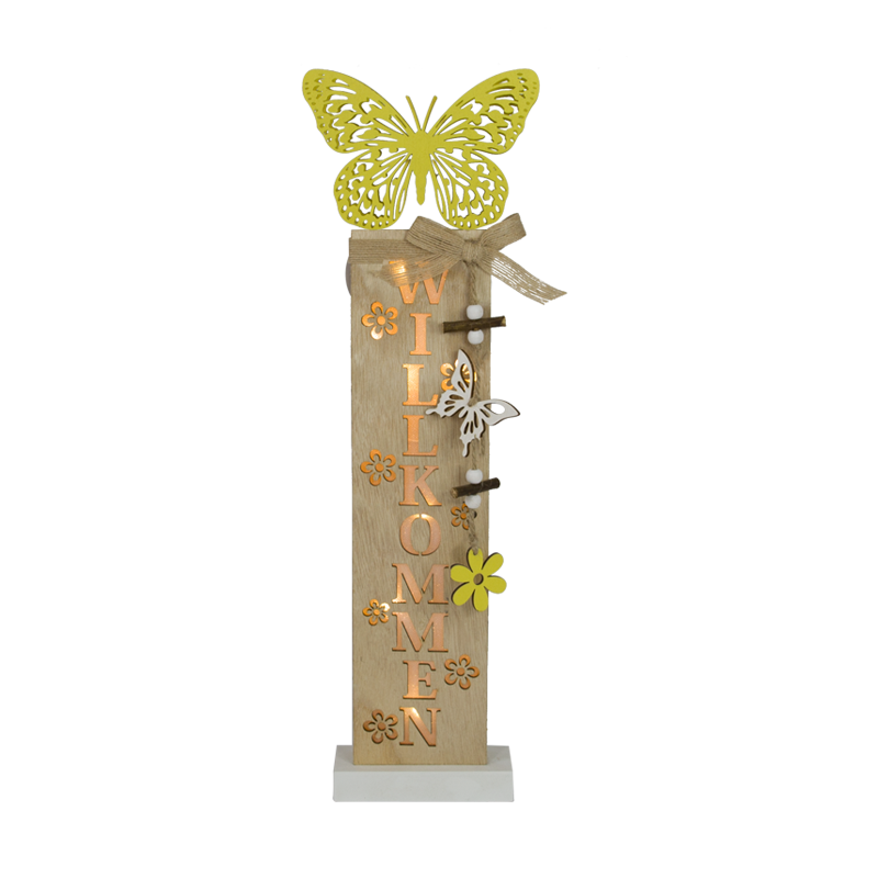 Wooden Easter Butterfly Ornament Stand Decoration
