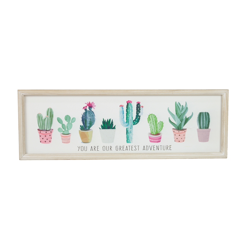 Summer Wooden Cactus Stand Home Decoration