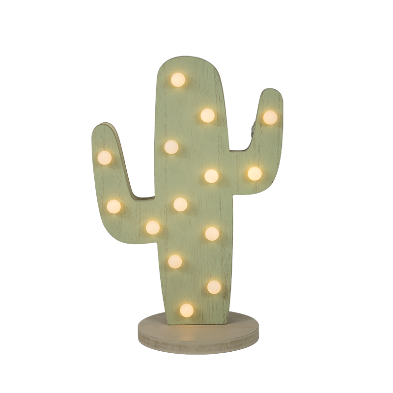 Summer Wooden Cactus Stand Home Decoration
