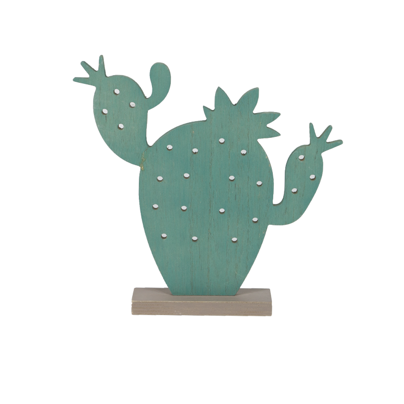 summer Cactus Wooden Stand Home Decoration