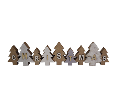 WOODEN DECORATION WARM WHITE CHRISTMAS SERIES