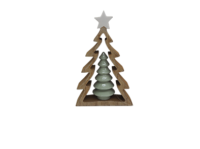 WOODEN DECORATION WARM WHITE CHRISTMAS SERIES