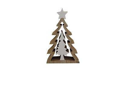 WOODEN DECORATION WARM WHITE CHRISTMAS SERIES