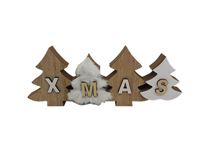 WOODEN DECORATION WARM WHITE CHRISTMAS SERIES