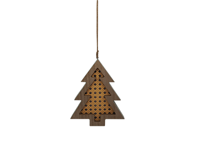 WOODEN DECORATION WARM WHITE CHRISTMAS SERIES