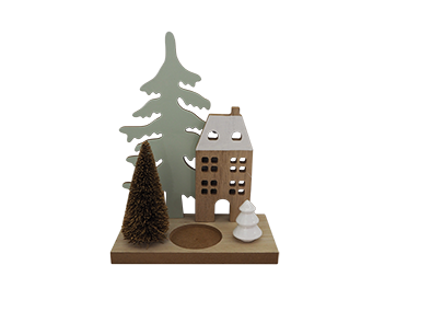 WOODEN DECORATION WARM WHITE CHRISTMAS SERIES