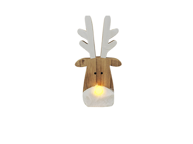 WOODEN DECORATION WARM WHITE CHRISTMAS SERIES